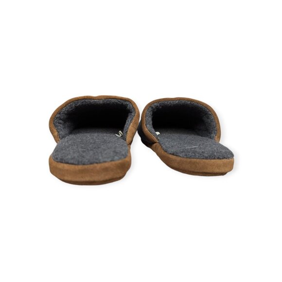 Land's End Gray & Brown Felt Men's Slippers Size Small (7 1/2- 8 1/2) - Picture 2 of 8